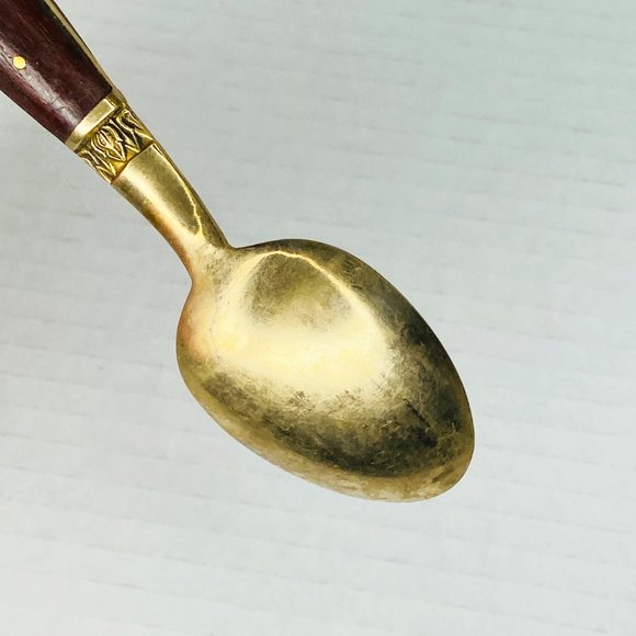 Vintage 1970s Thailand Brass and Wood Decorative Spoon - Picture 7 of 8